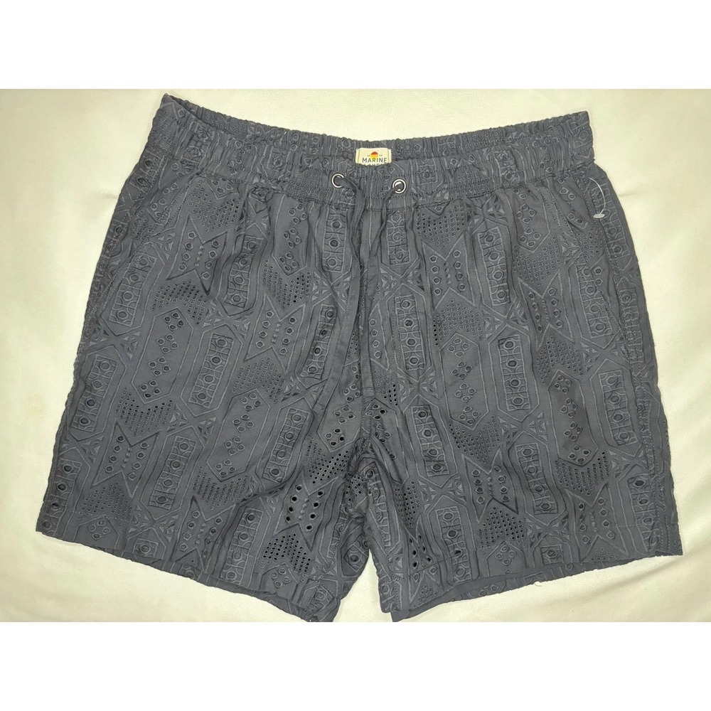 Marine Layer Men's Blue Eyelet 5 O'Clock Lined Shorts 6" Inseam Medium NWoT $108